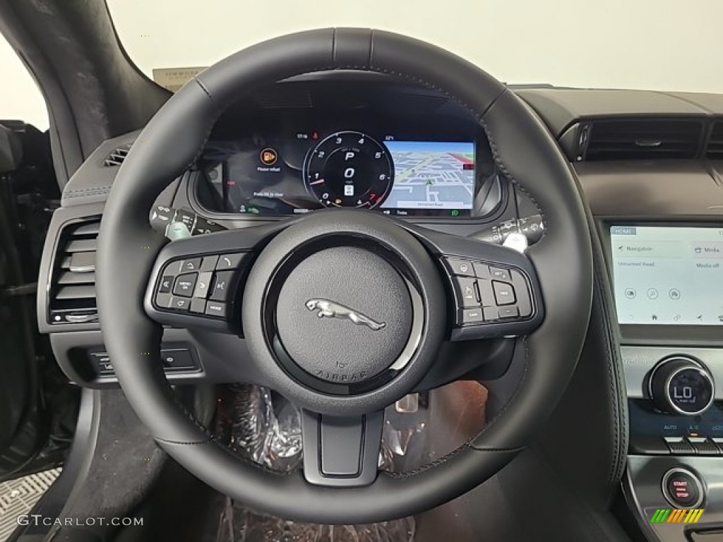 2024 Jaguar F-TYPE P450 75 AWD Coupe Ebony Steering Wheel Photo #146686362