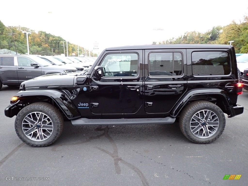Black 2024 Jeep Wrangler 4-Door High Altitude 4xe Hybrid Exterior Photo #146686872