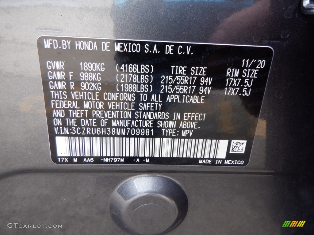 2021 Honda HR-V LX AWD Color Code Photos