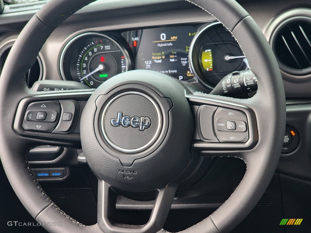 2023 Jeep Wrangler Unlimited Willys 4XE Hybrid Black Steering Wheel Photo #146687280