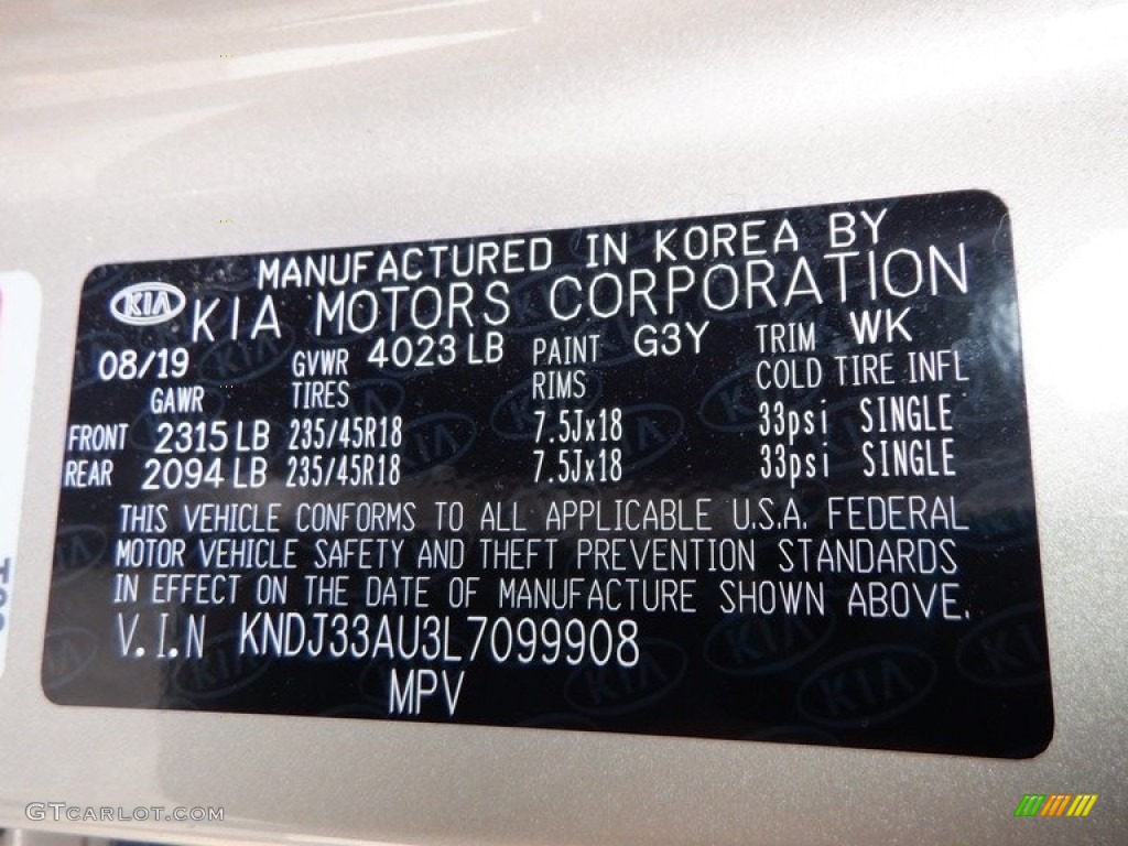 2020 Kia Soul EX Color Code Photos