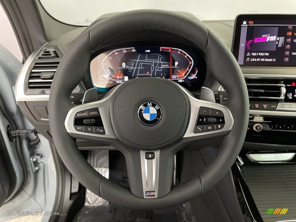 2024 BMW X3 sDrive30i Black Steering Wheel Photo #146689311
