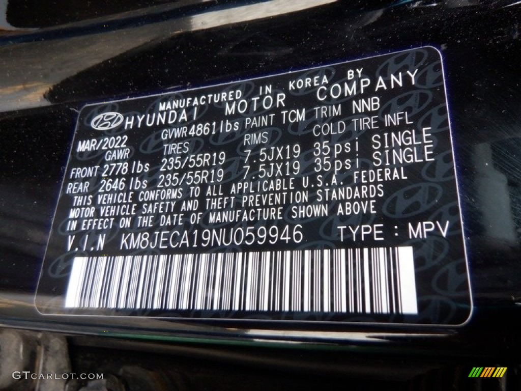 2022 Hyundai Tucson Limited Hybrid AWD Color Code Photos
