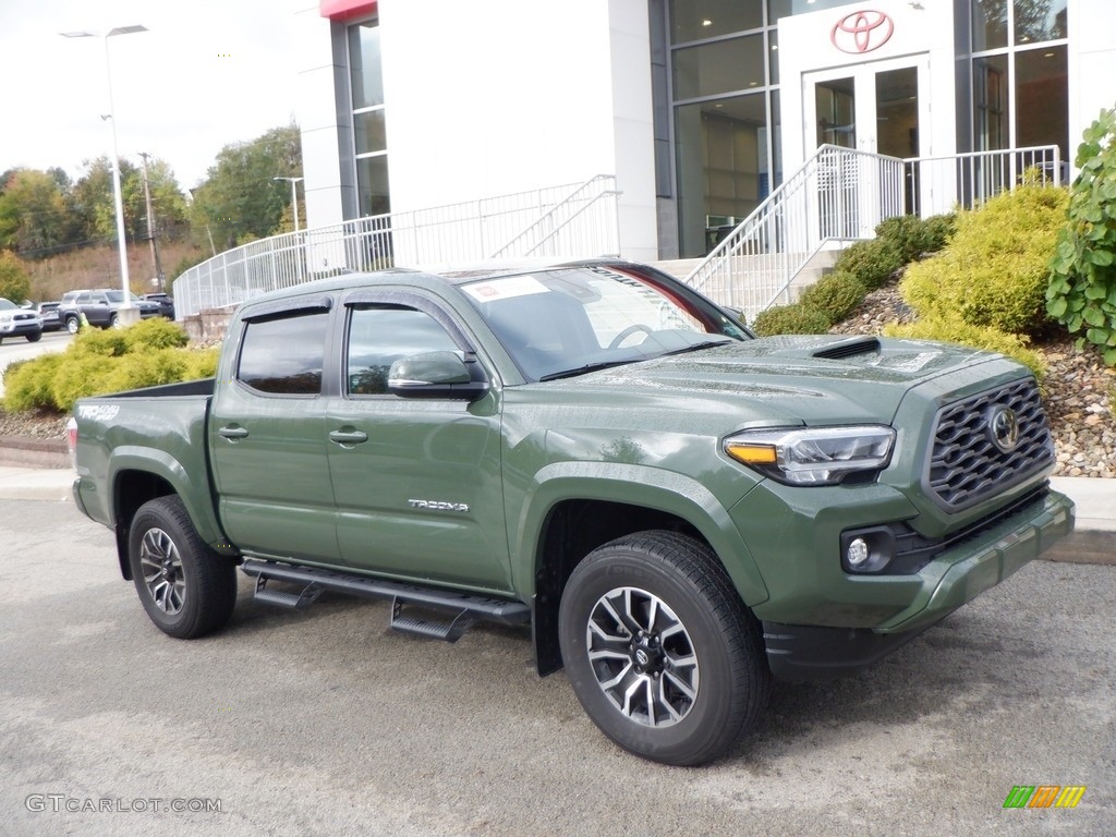 Army Green 2021 Toyota Tacoma TRD Sport Double Cab 4x4 Exterior Photo #146690913
