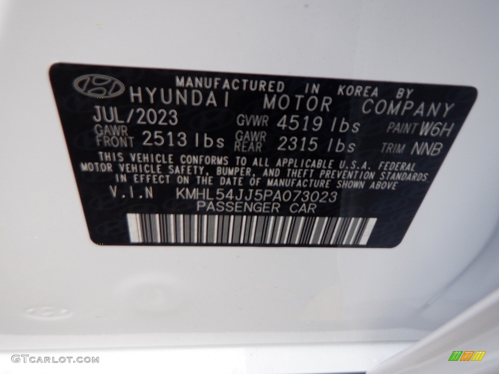 2023 Hyundai Sonata Limited Hybrid Color Code Photos