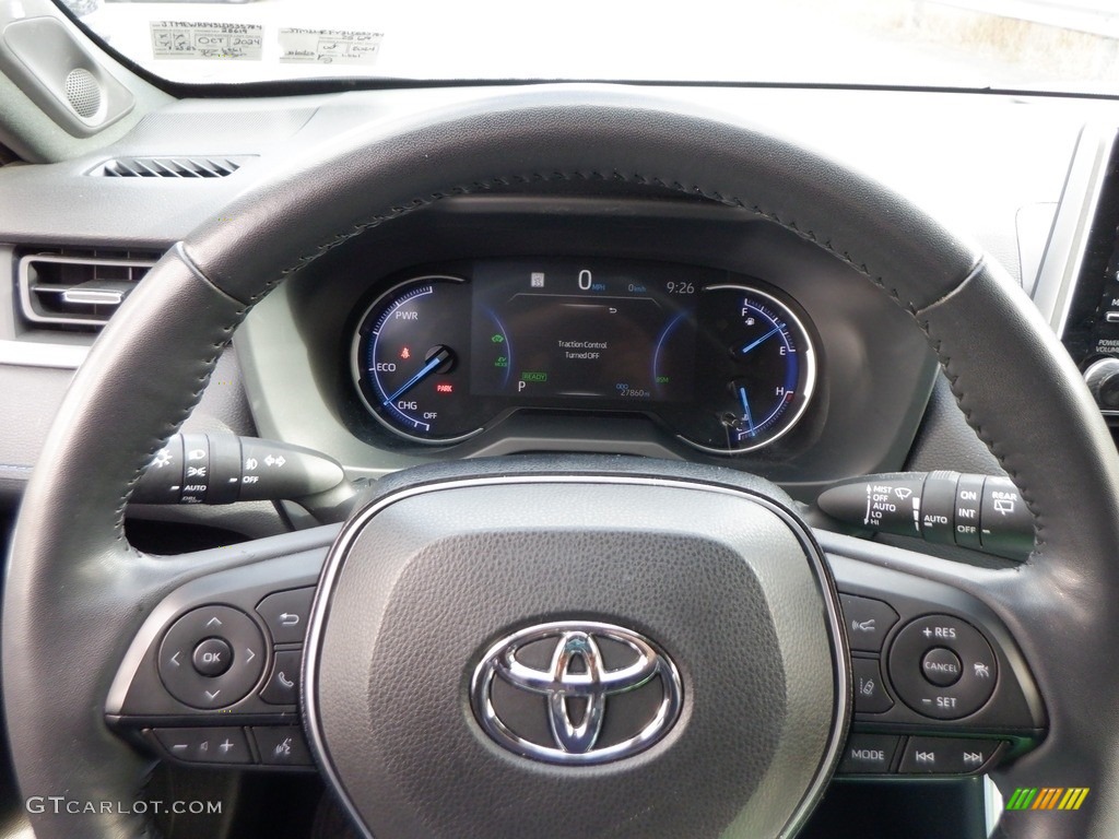 2020 Toyota RAV4 XSE AWD Hybrid Black Steering Wheel Photo #146691660