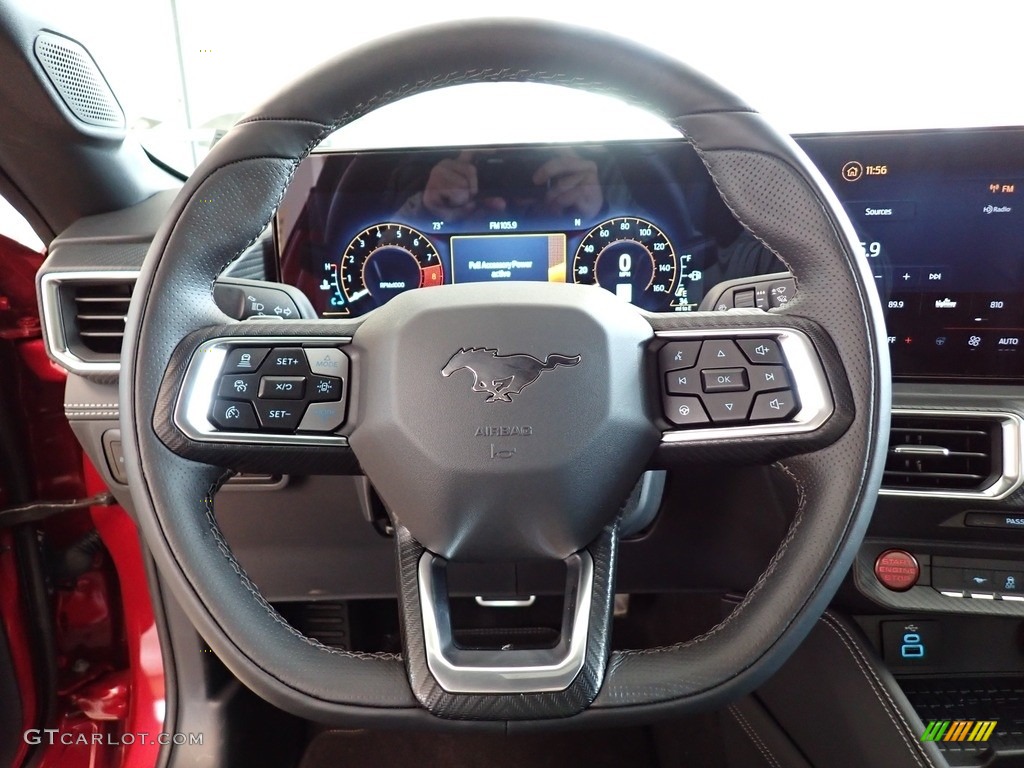 2024 Ford Mustang GT Premium Fastback Black Onyx Steering Wheel Photo #146694020