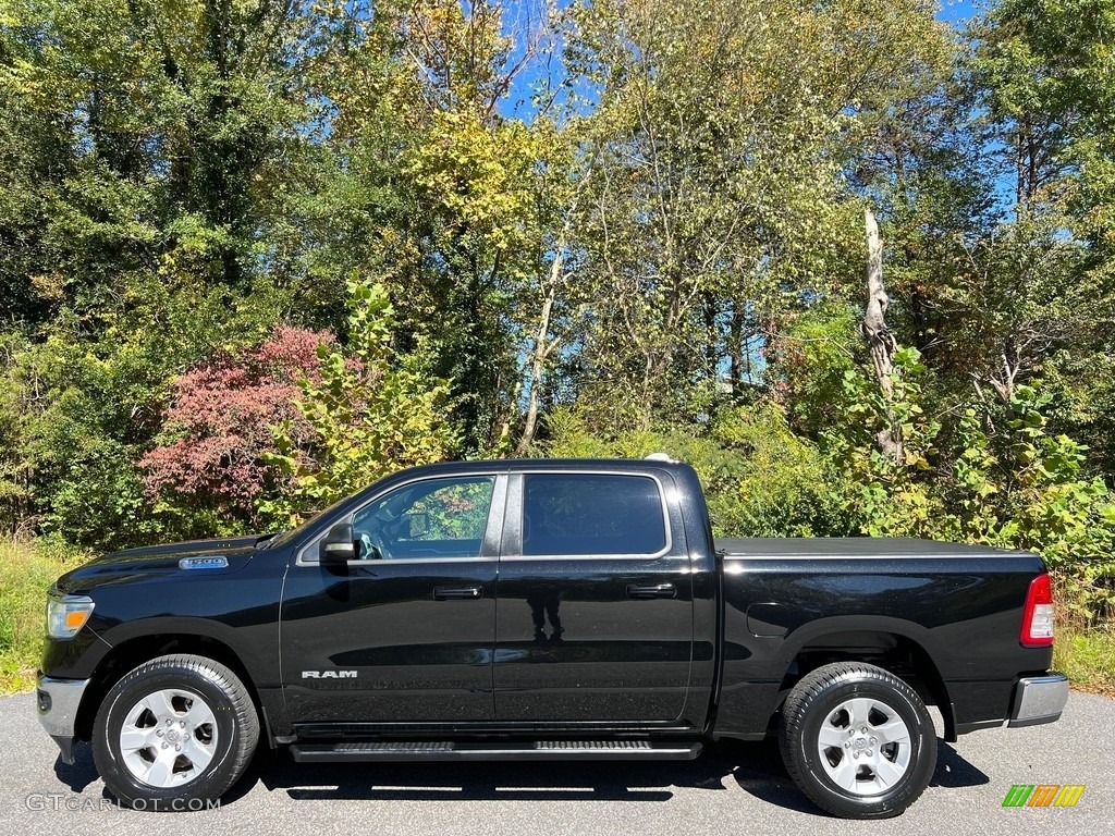 Diamond Black Crystal Pearl 2021 Ram 1500 Big Horn Crew Cab 4x4 Exterior Photo #146694716