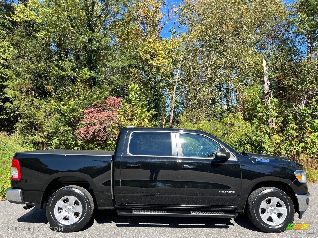 Diamond Black Crystal Pearl 2021 Ram 1500 Big Horn Crew Cab 4x4 Exterior Photo #146694824