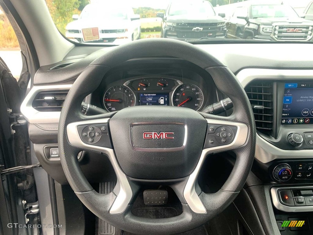 2021 GMC Acadia SLE AWD Jet Black Steering Wheel Photo #146695688