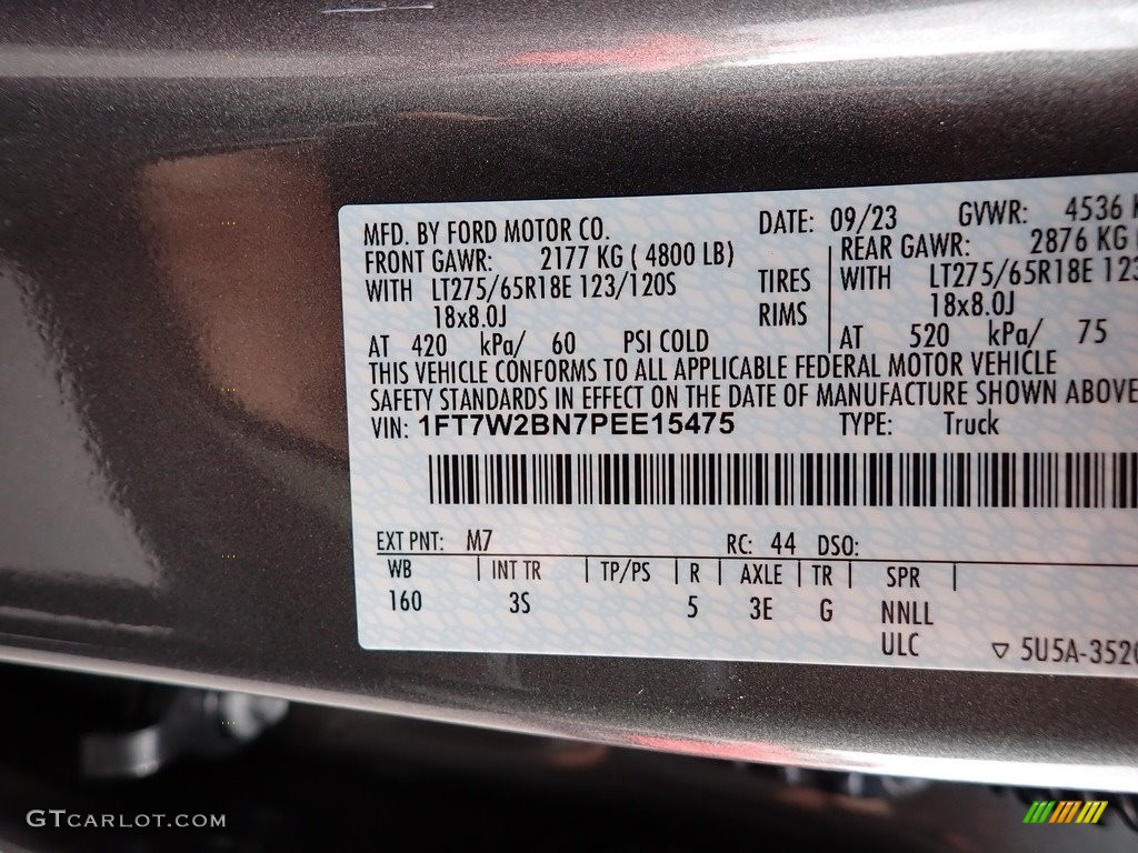 2023 Ford F250 Super Duty XLT Crew Cab 4x4 Color Code Photos