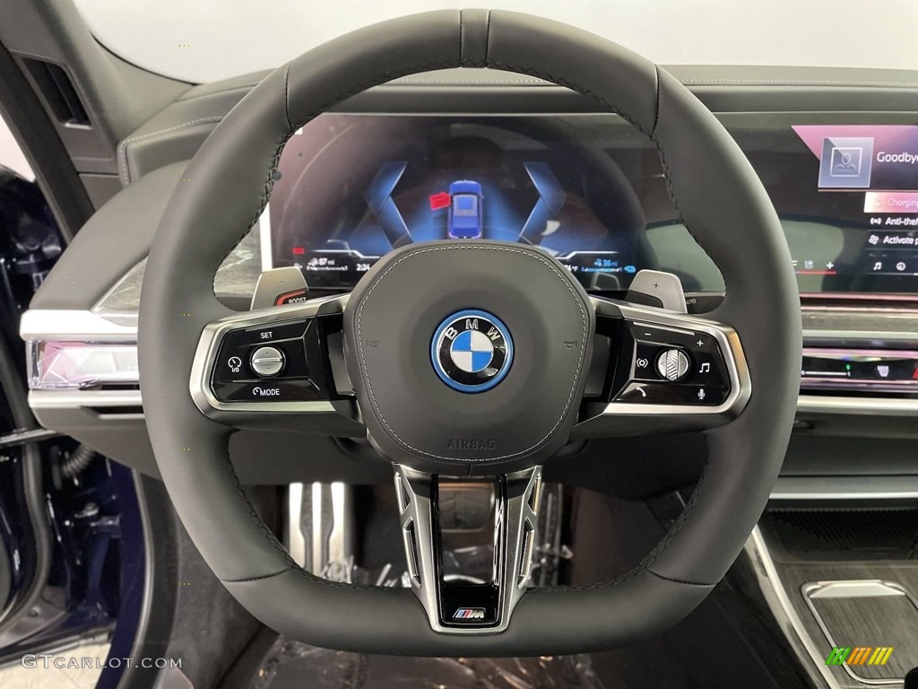2024 BMW 7 Series 750e xDrive Sedan Black Steering Wheel Photo #146697579