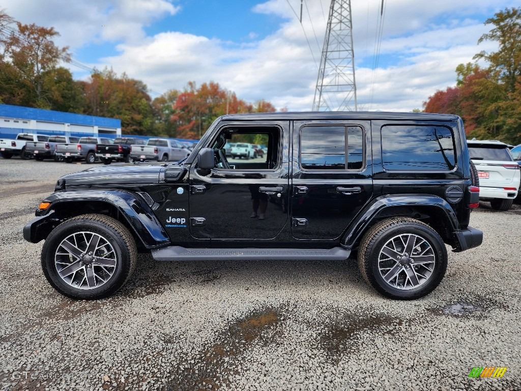 Black 2023 Jeep Wrangler Unlimited Sahara 4XE Hybrid Exterior Photo #146698035