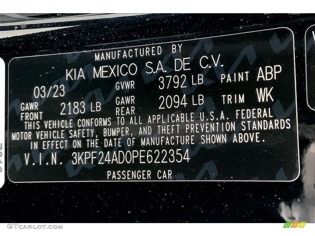 2023 Forte Color Code ABP for Aurora Black Photo #146698167