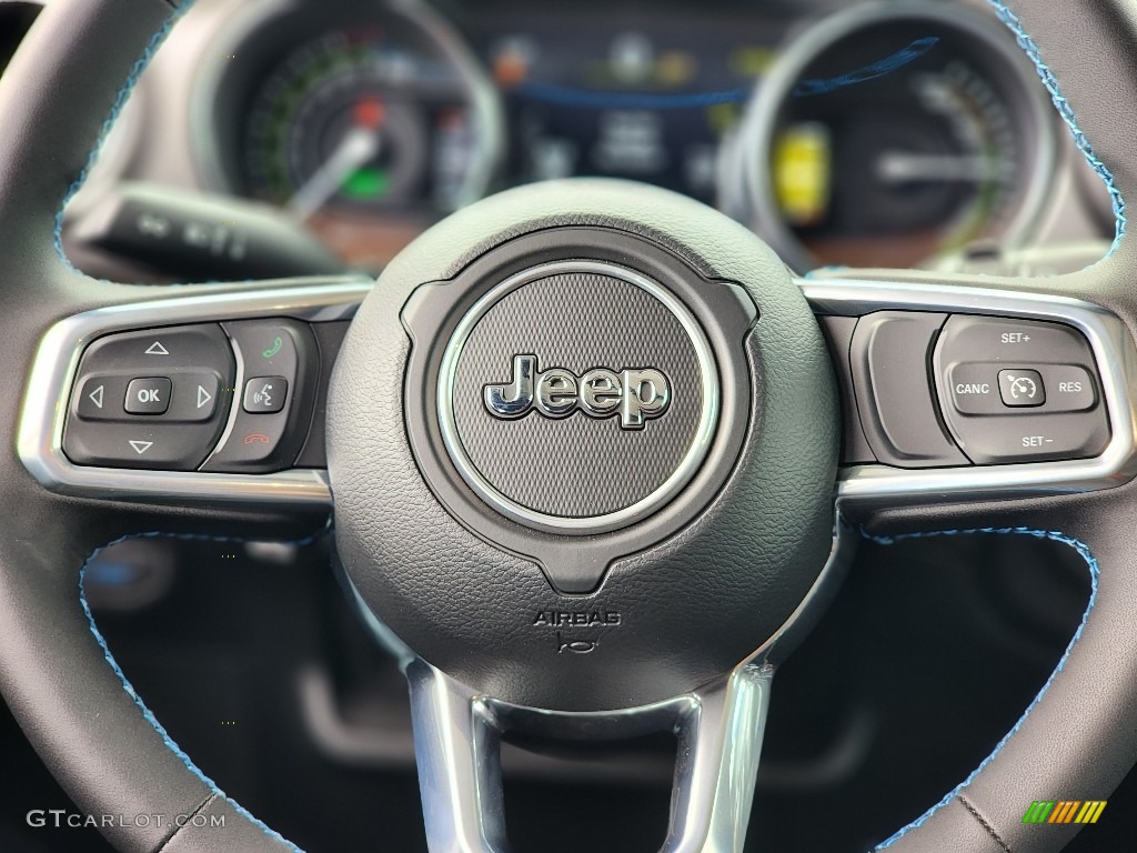 2023 Jeep Wrangler Unlimited Rubicon 4XE Hybrid Black Steering Wheel Photo #146698230