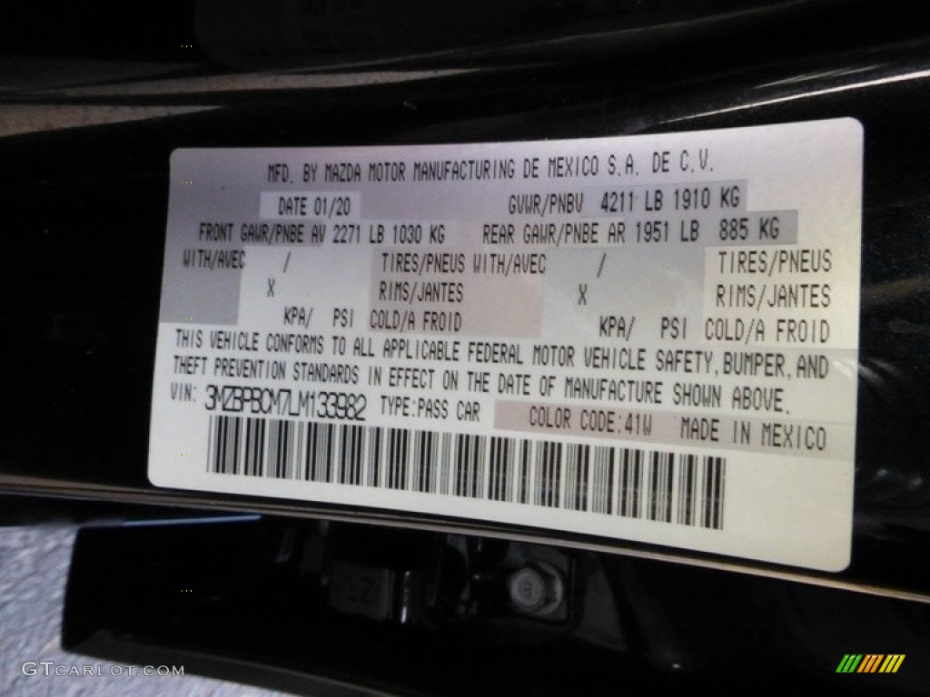 2020 MAZDA3 Select Sedan AWD - Jet Black Mica / Black photo #28