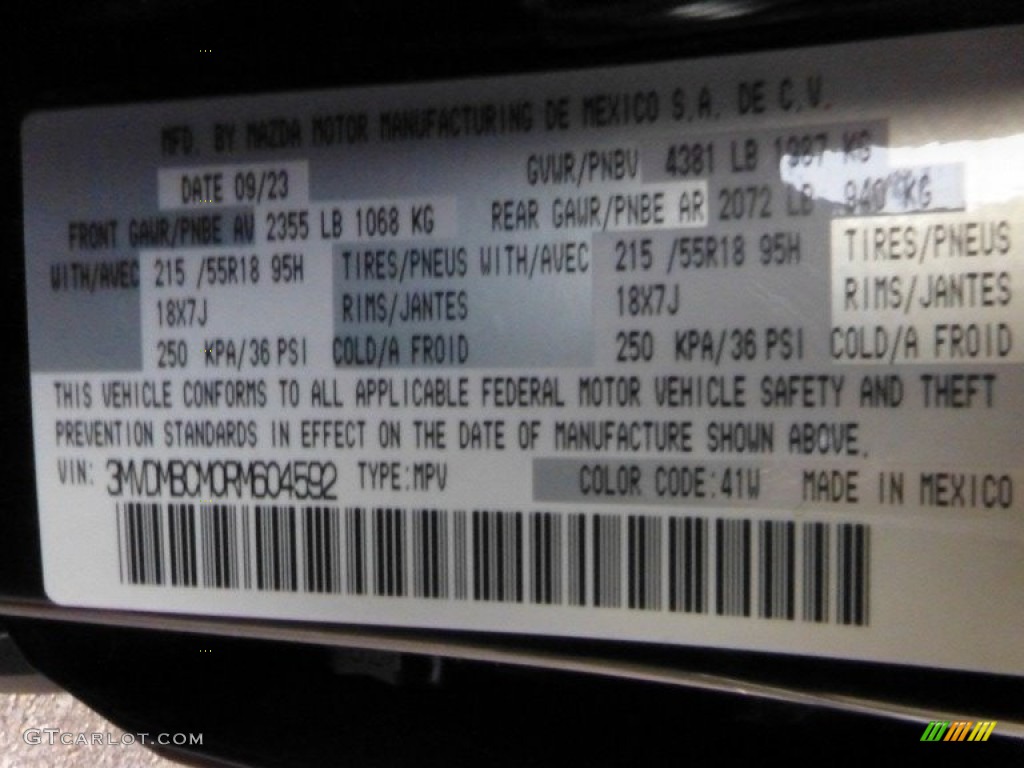 2024 CX-30 Color Code 41W for Jet Black Mica Photo #146699643
