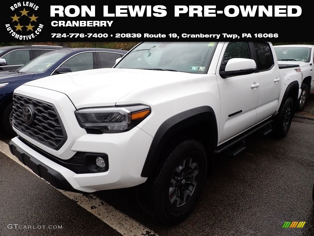 2021 Tacoma TRD Off Road Double Cab 4x4 - Super White / TRD Cement/Black photo #1