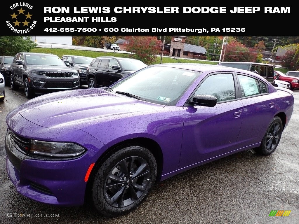 2023 Charger SXT AWD Blacktop - Plum Crazy Pearl / Black photo #1