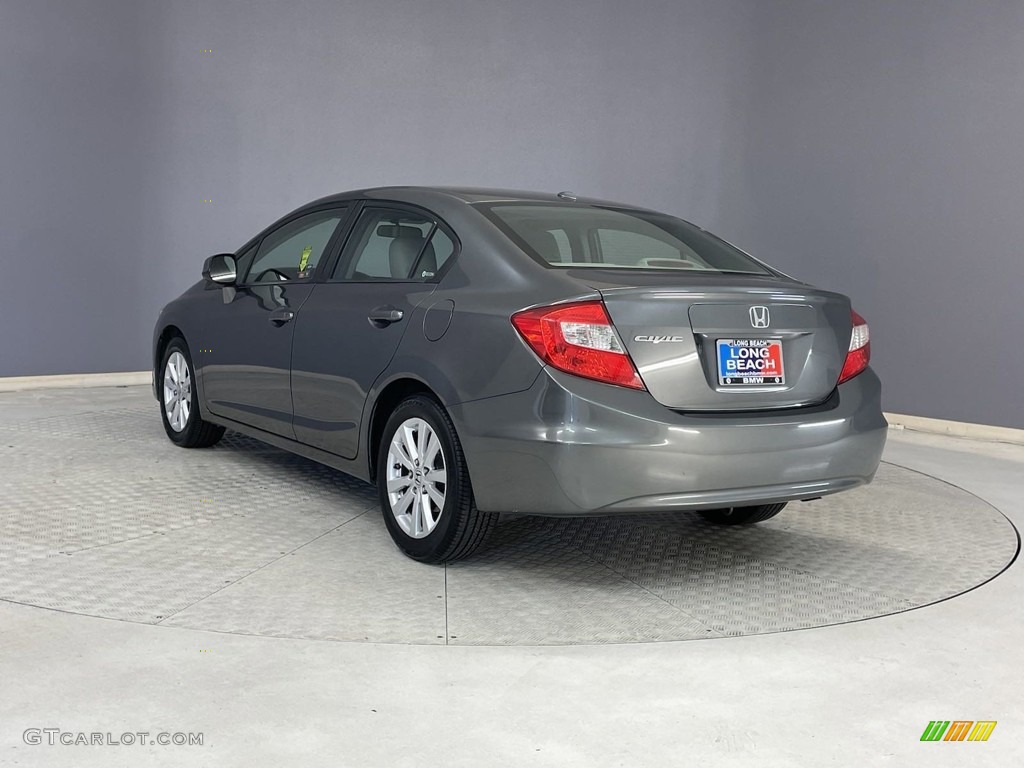 2012 Civic EX-L Sedan - Polished Metal Metallic / Gray photo #3