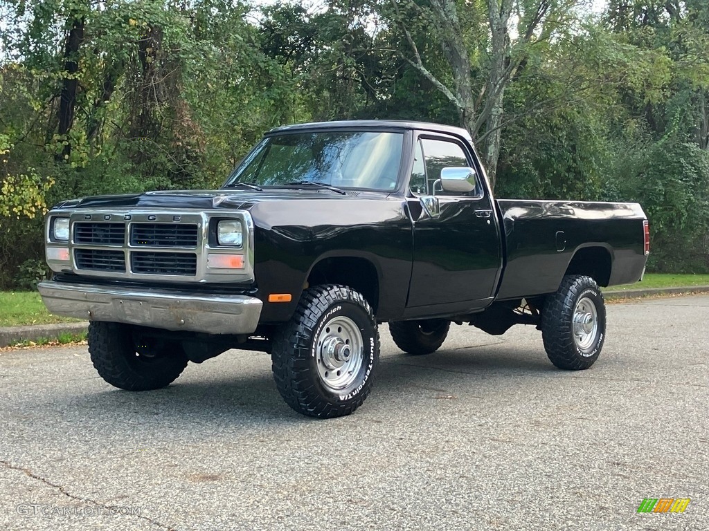 Black 1992 Dodge Ram 250 Regular Cab 4x4 Exterior Photo #146702899