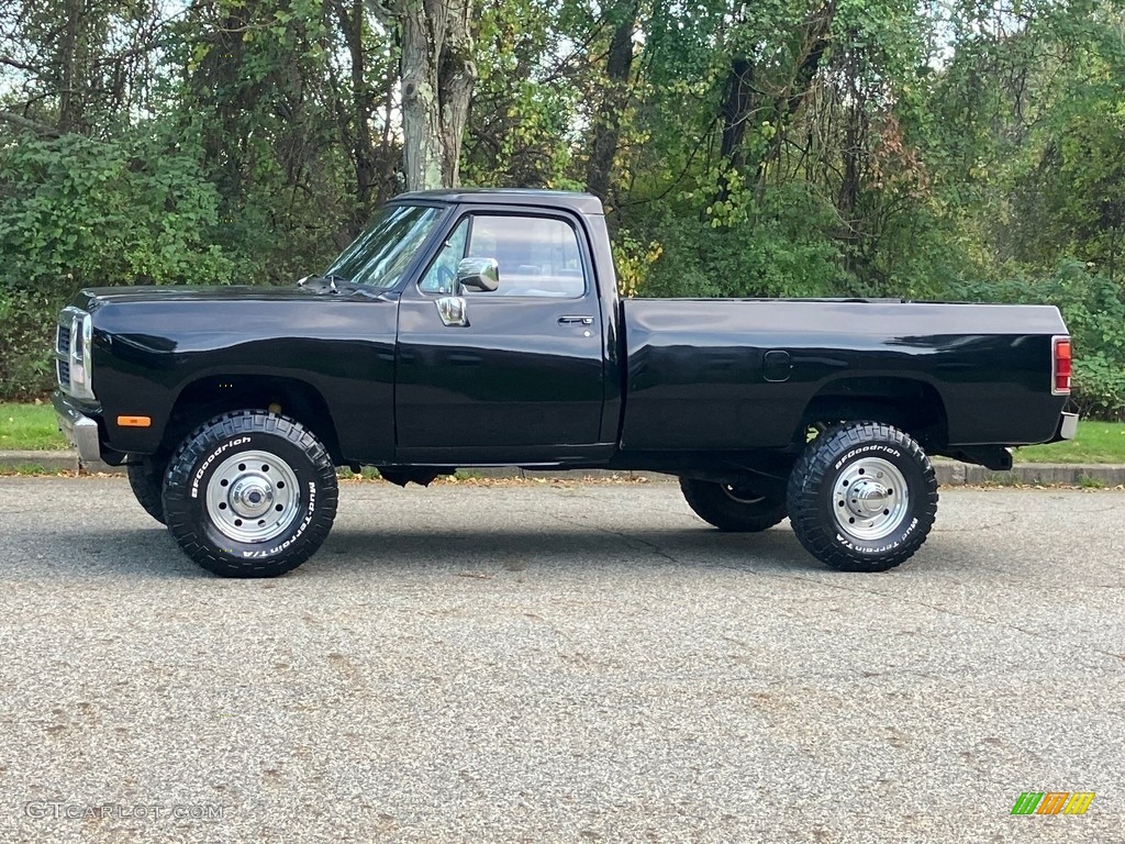 Black 1992 Dodge Ram 250 Regular Cab 4x4 Exterior Photo #146703073