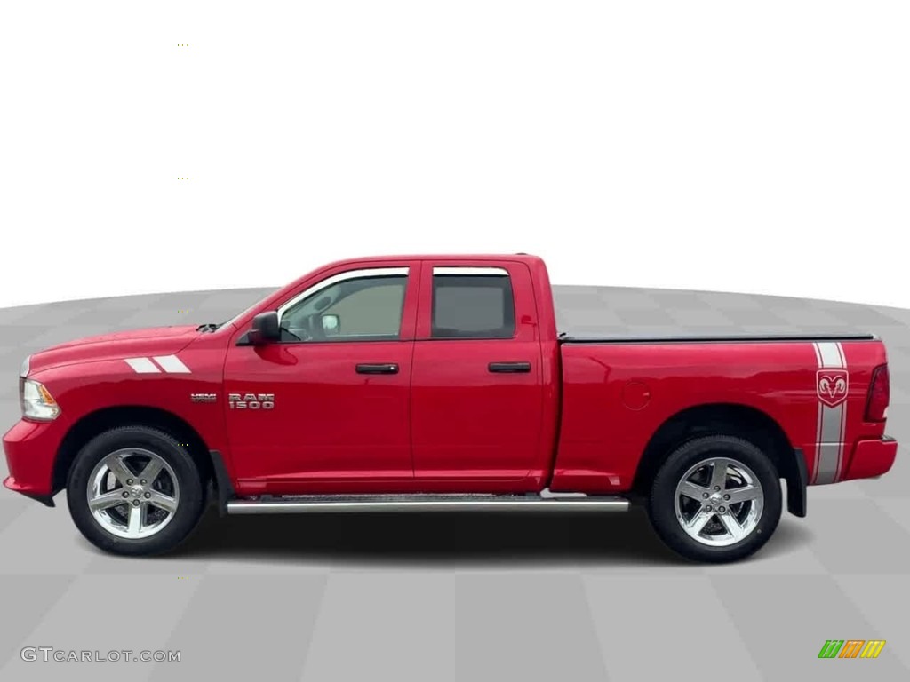 2017 1500 Express Quad Cab 4x4 - Flame Red / Black/Diesel Gray photo #5
