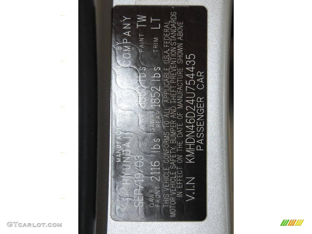 2004 Elantra GLS Sedan - Sterling Silver / Gray photo #43