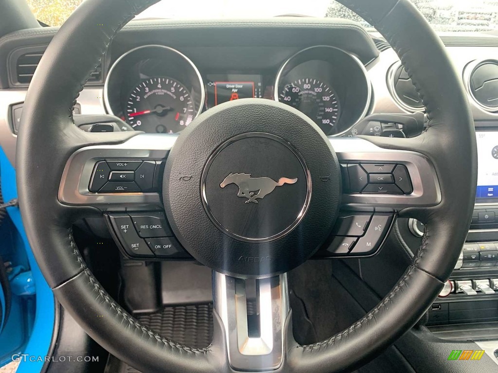 2022 Ford Mustang GT Fastback Ebony Steering Wheel Photo #146705204