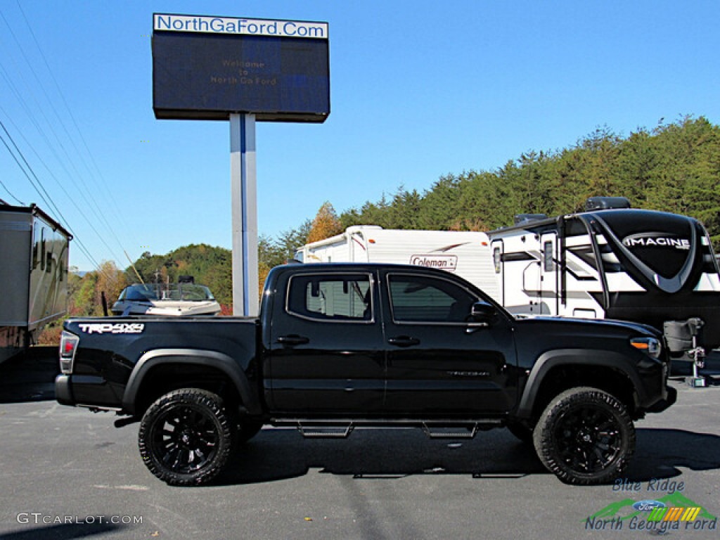 2020 Tacoma TRD Off Road Double Cab 4x4 - Midnight Black Metallic / TRD Cement/Black photo #6