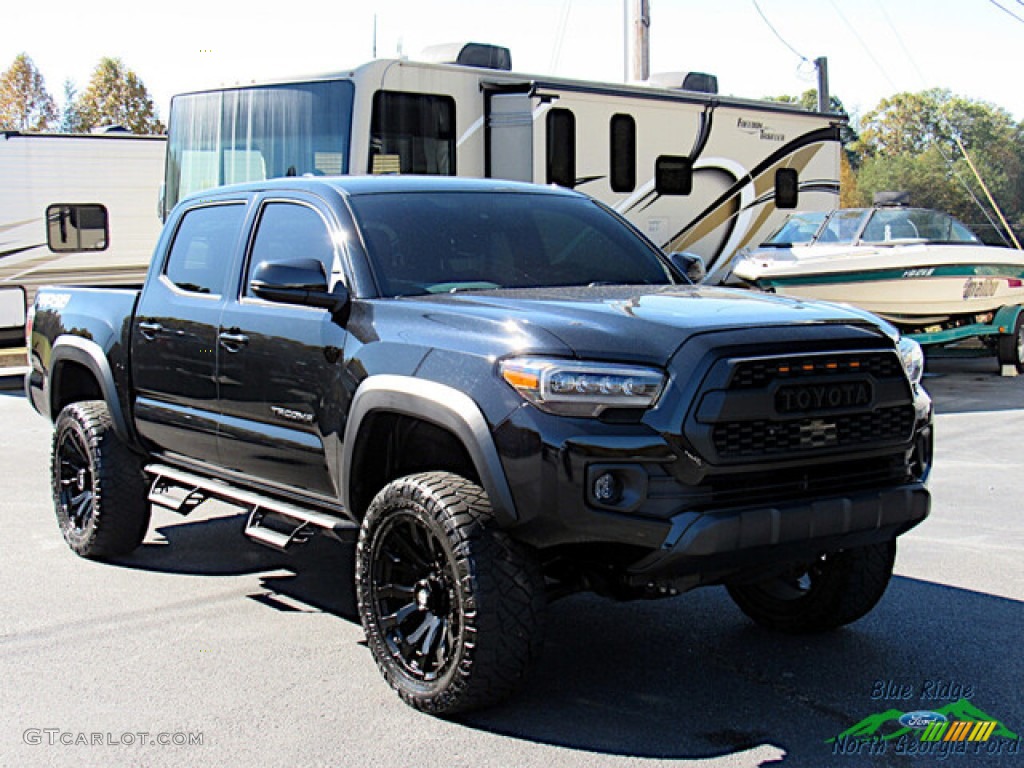 2020 Tacoma TRD Off Road Double Cab 4x4 - Midnight Black Metallic / TRD Cement/Black photo #7