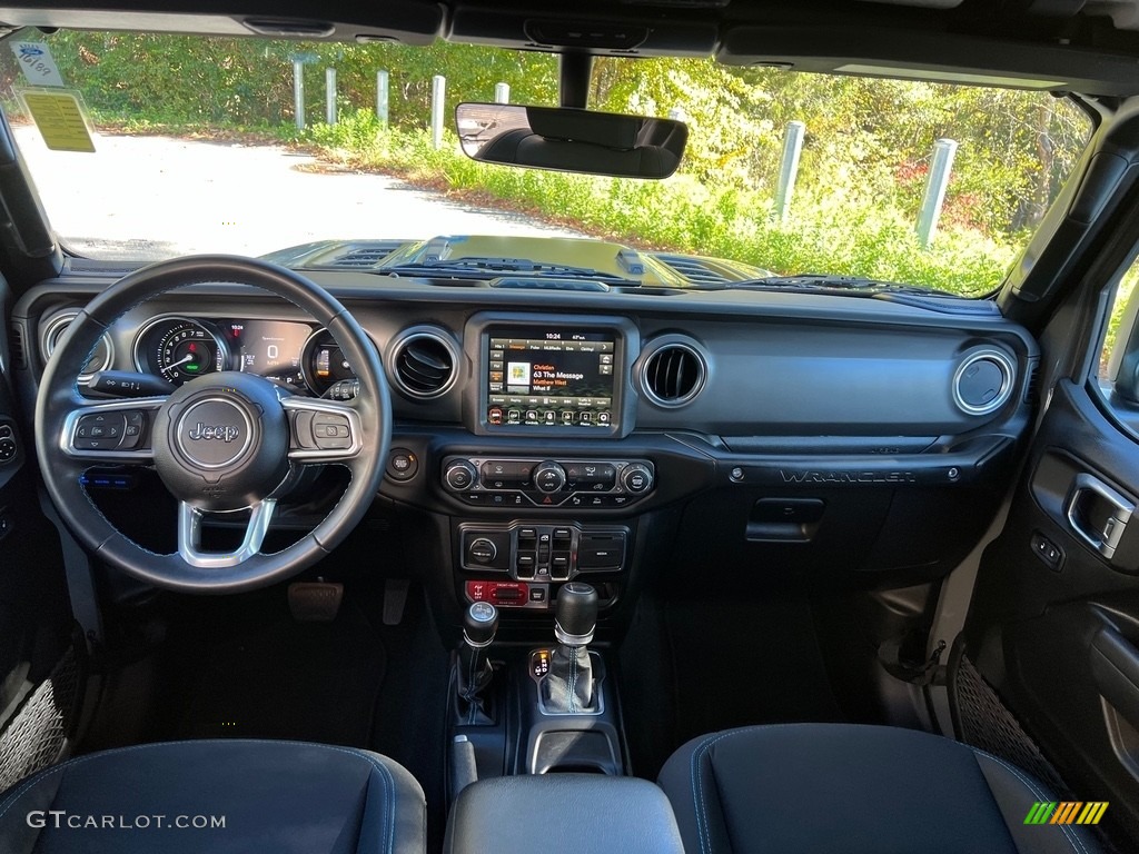 2022 Jeep Wrangler Unlimited Rubicon 4XE Hybrid Black Dashboard Photo #146705628