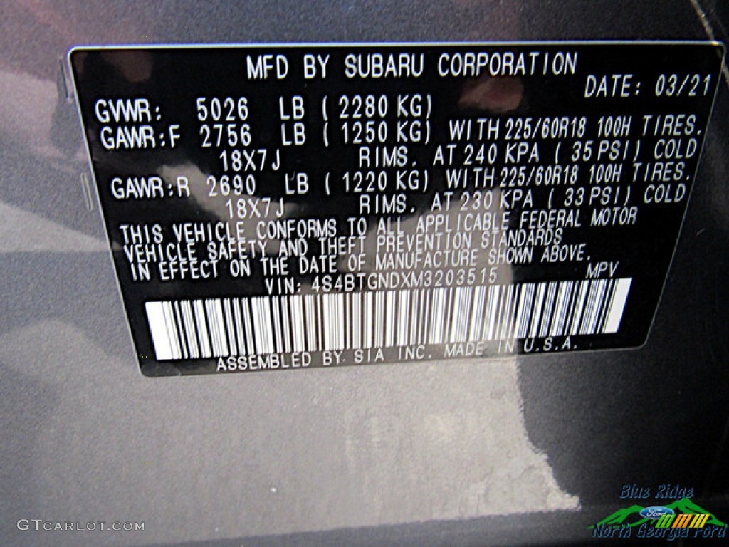 2021 Outback Limited XT - Magnetite Gray Metallic / Gray photo #25