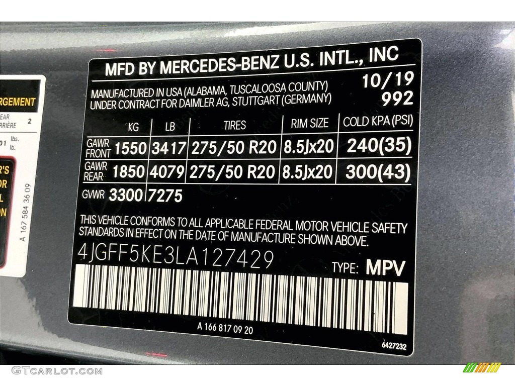 2020 GLS 450 4Matic - Selenite Gray Metallic / Black photo #33