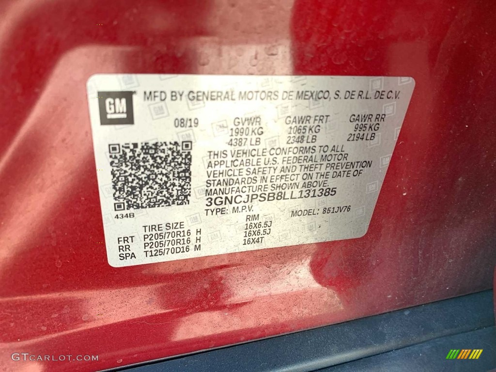 2020 Trax LT AWD - Cajun Red Tintcoat / Jet Black photo #31