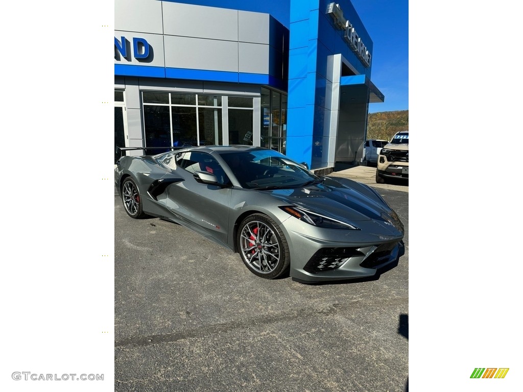 2023 Corvette Stingray Coupe - Hypersonic Gray Metallic / Adrenaline Red photo #1