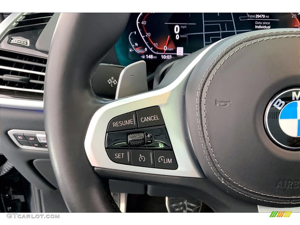 2021 BMW X6 sDrive40i Black Steering Wheel Photo #146709744
