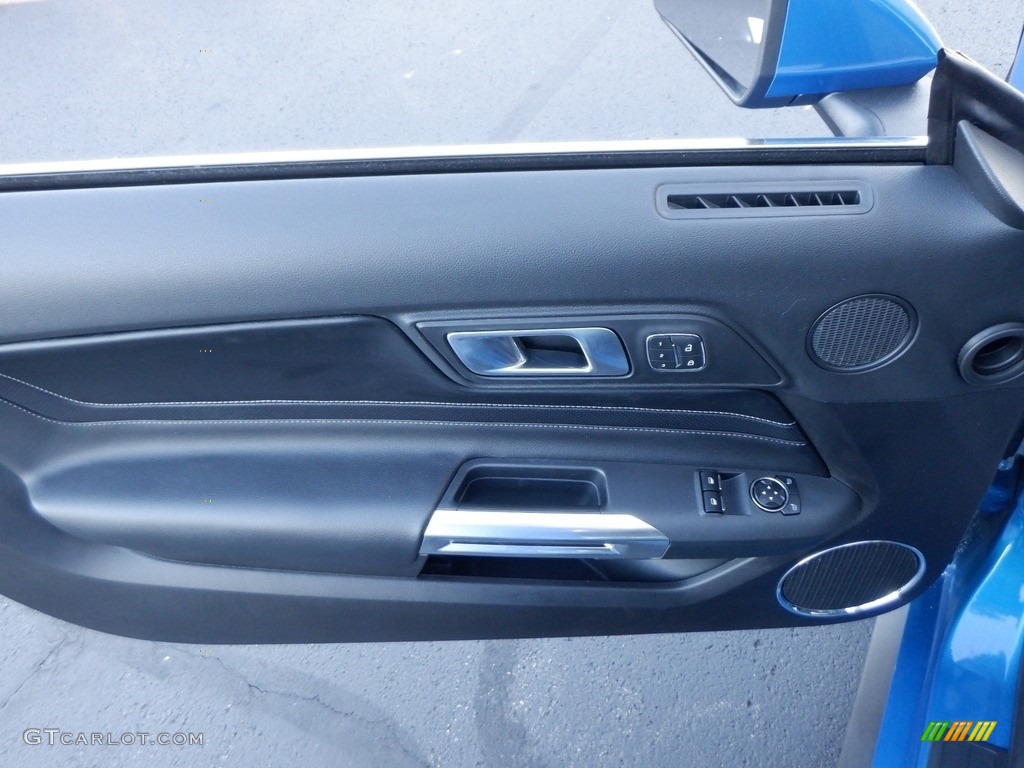 2021 Ford Mustang EcoBoost Premium Fastback Ebony Door Panel Photo #146709975
