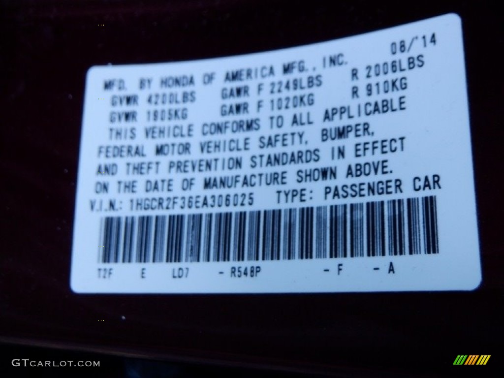 2014 Accord LX Sedan - Basque Red Pearl II / Ivory photo #26