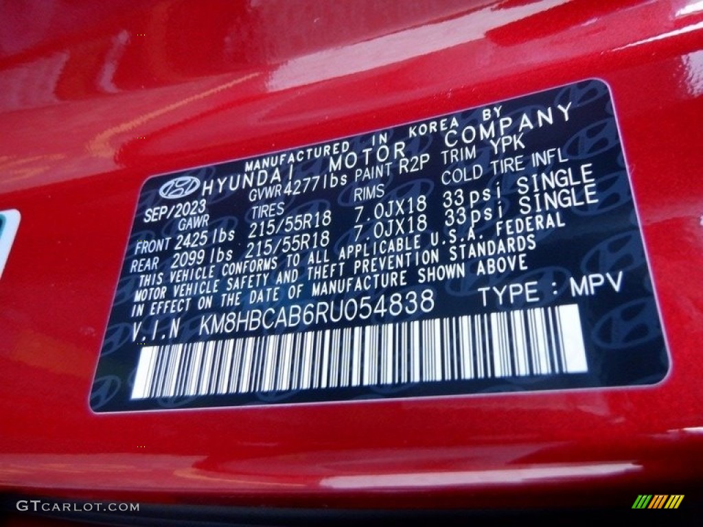 2024 Kona Color Code R2P for Ultimate Red Metallic Photo #146712265
