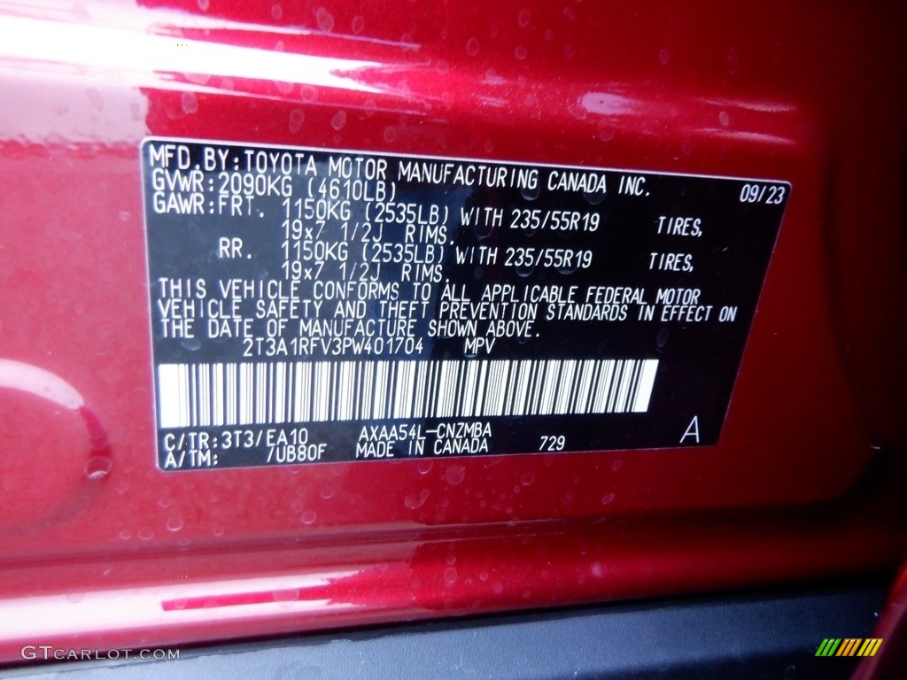 2023 RAV4 Color Code 3T3 for Ruby Flare Pearl Photo #146715565