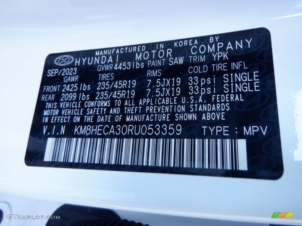 2024 Hyundai Kona Limited AWD Color Code Photos