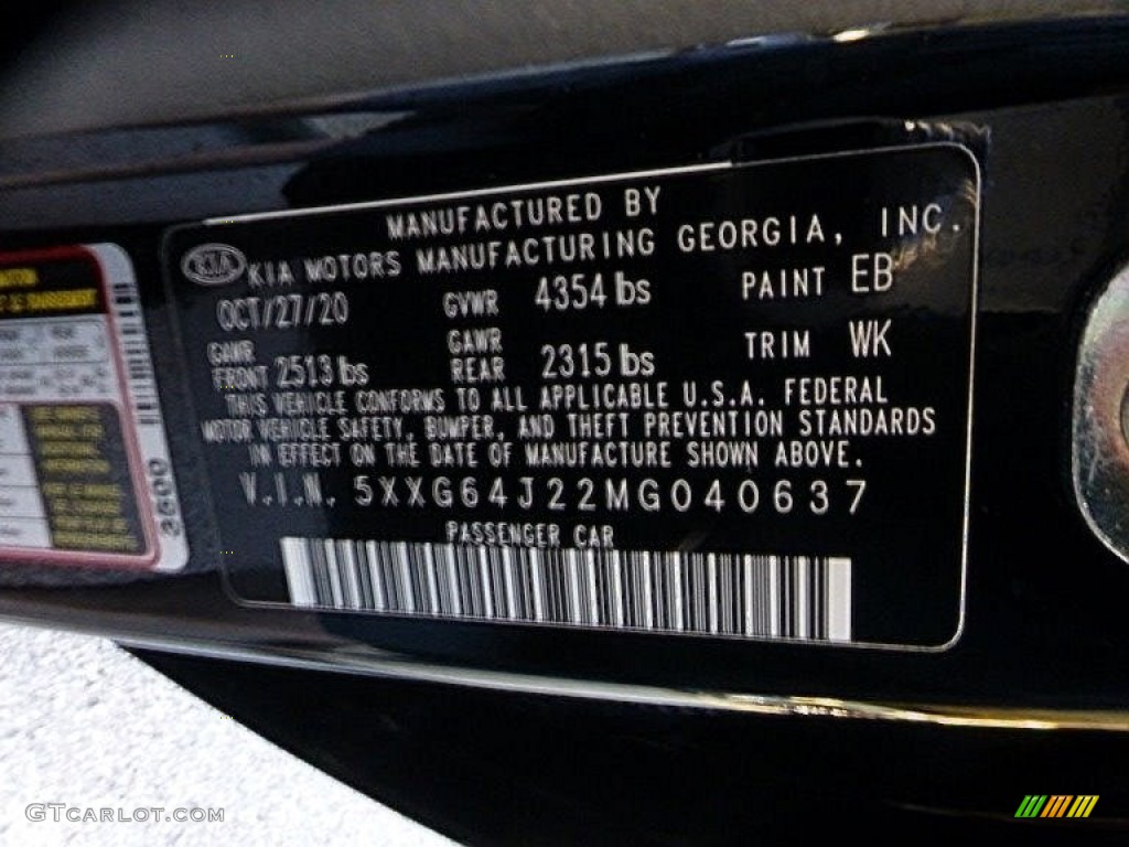 2021 Kia K5 GT-Line Color Code Photos
