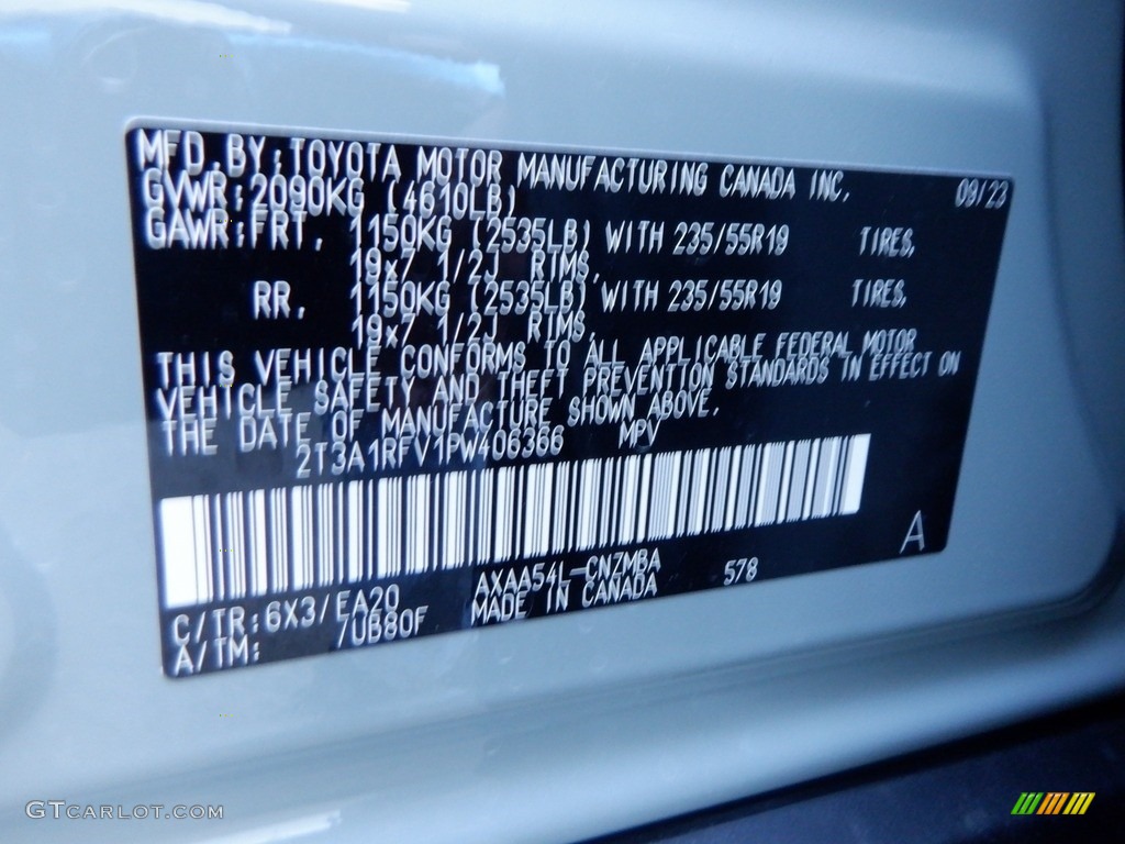 2023 Toyota RAV4 XLE Premium AWD Color Code Photos