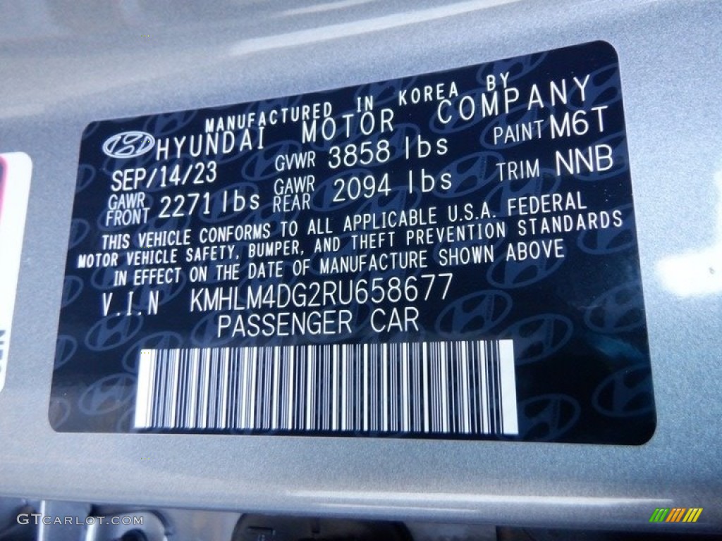 2024 Elantra Color Code M6T for Fluid Metal Photo #146717134