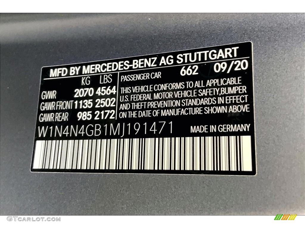 2021 Mercedes-Benz GLA 250 Color Code Photos