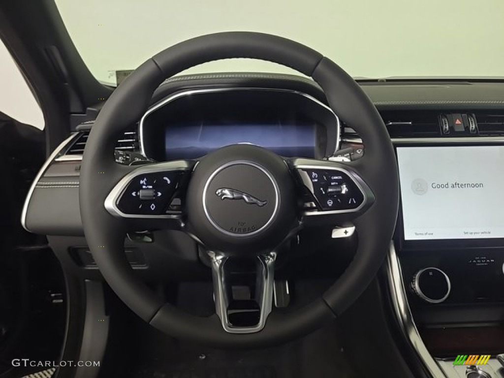 2024 Jaguar XF P250 R-Dynamic SE Ebony Steering Wheel Photo #146718685