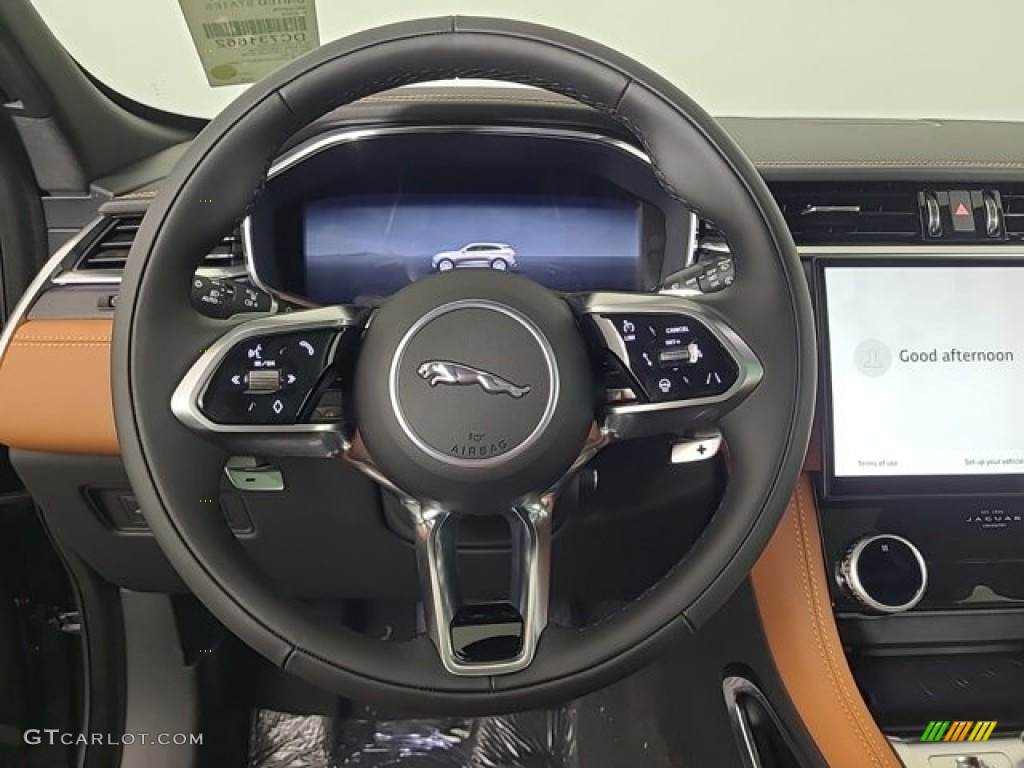 2024 Jaguar F-PACE P400 R-Dynamic S Siena Tan/Ebony Steering Wheel Photo #146719447