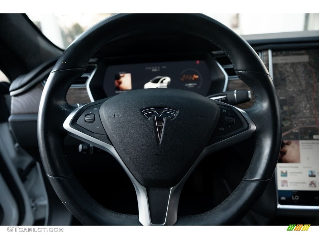 2017 Tesla Model S 75D Black Steering Wheel Photo #146720565