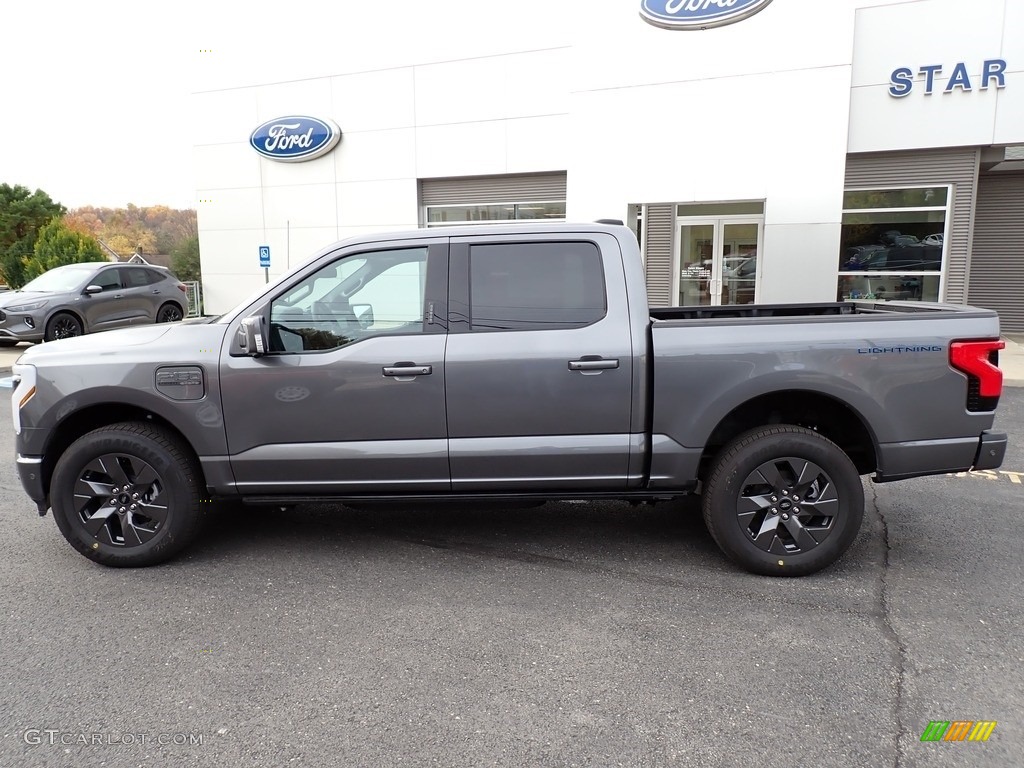 Carbonized Gray Metallic 2023 Ford F150 Lightning Lariat 4x4 Exterior Photo #146720688